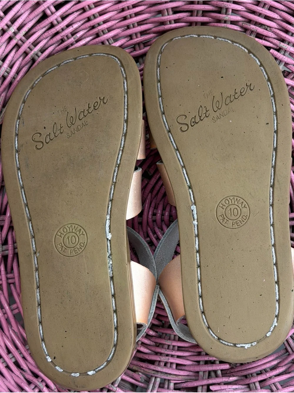 Rose Gold Saltwater Classic Sandal, child sz 10